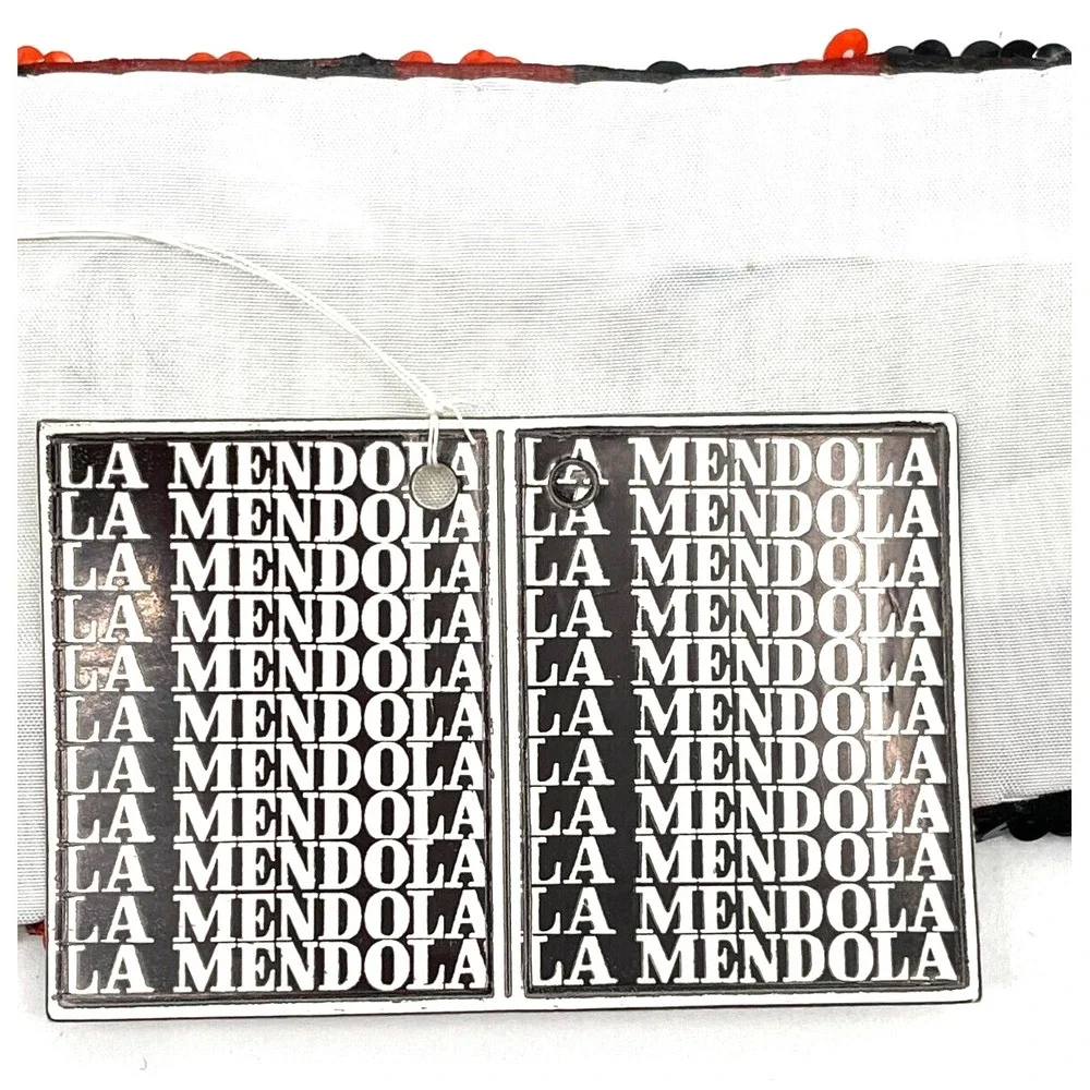 Vintage La Mendola Minuet Art Deco Hand Beaded Red Black Pure Silk Chiffon Belt